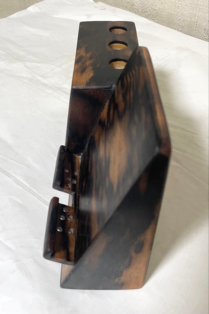 (確認用品) 黒柿一体型ペン立てスマホスタンド