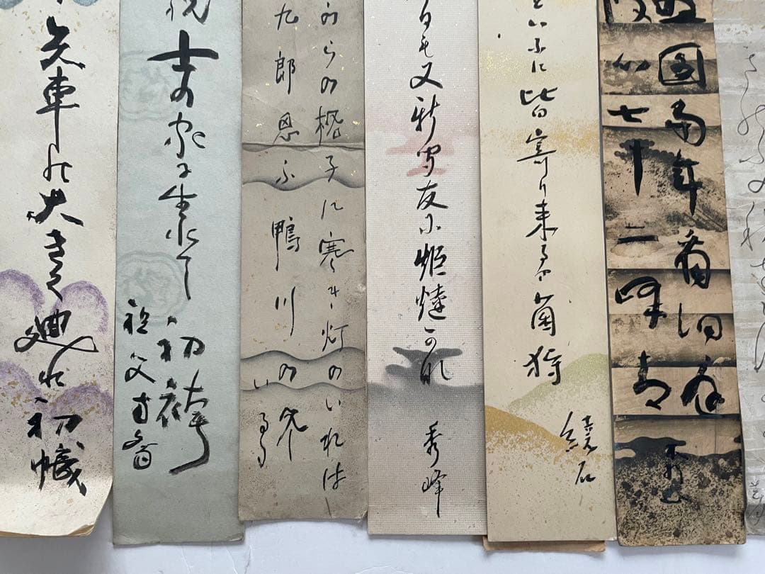 書　大田垣蓮月　大谷綾石　梶原緋佐子　短冊　和歌　書　11葉　古筆　料紙