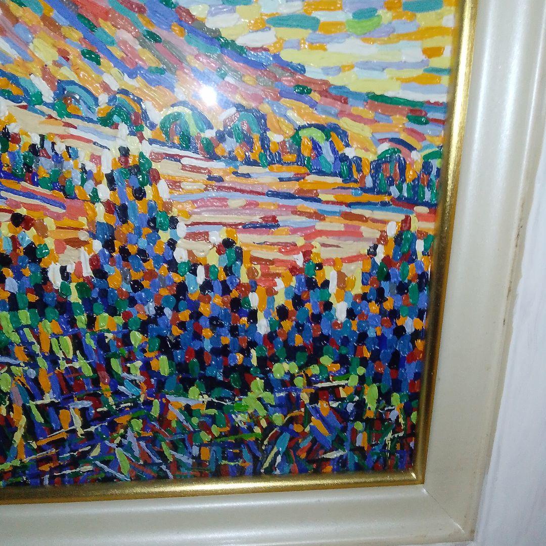 富士山 アクリル画？ F6 ダイヤモンド富士 点描画家