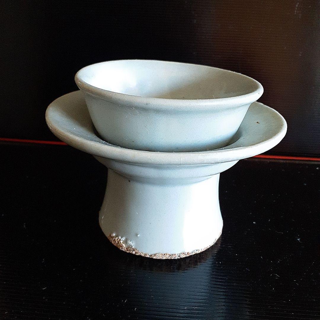 韓国李朝後期白磁椀と台