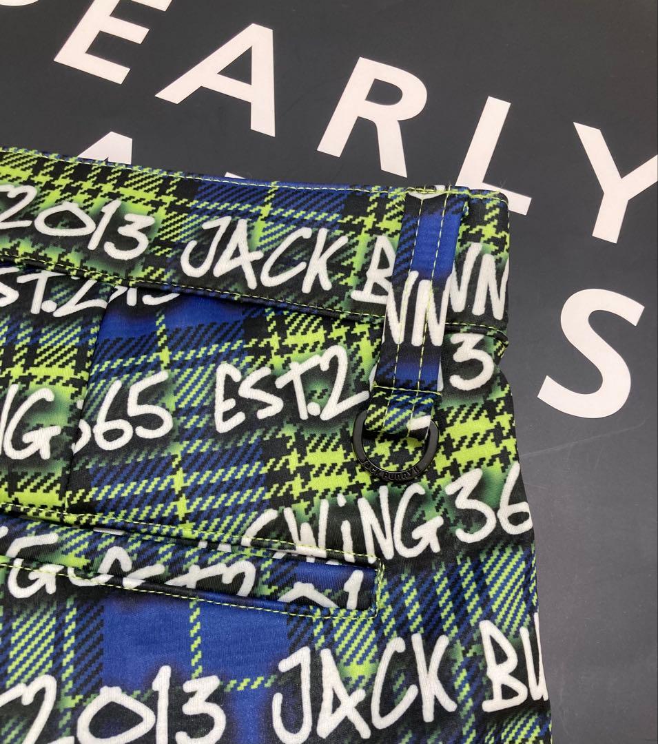 新品 パーリーゲイツ ジャックバニー ドビー二重織り裏起毛パンツ(4)M/ライム