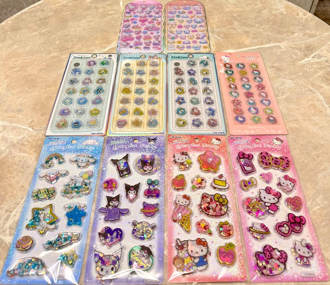 ボンボンドロップシール・ぷくぷくシール・タイルシールなどの詰め合わせ