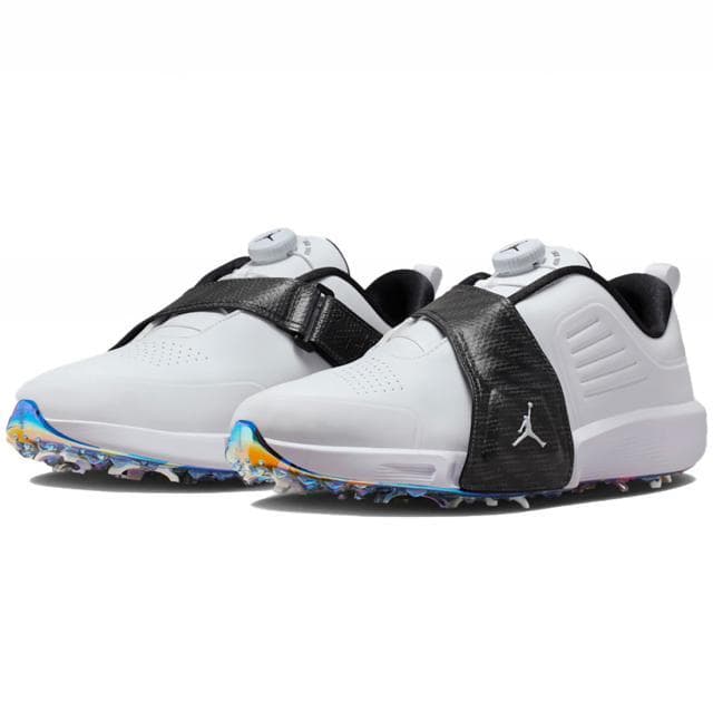 25.5cm ナイキゴルフ ジョーダン エア レブ 白 スパイク ゴルフシューズ