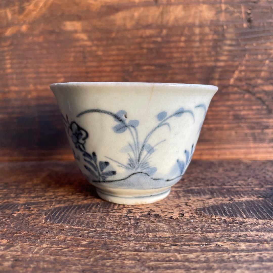 くらわんか猪口 蕎麦猪口 盃 肥前磁器 古伊万里 古波佐見焼 初期伊万里 骨董