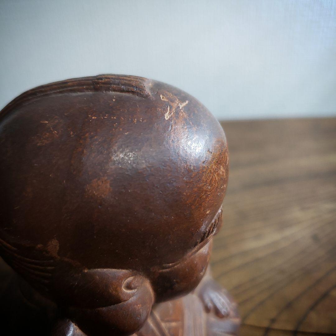 福助　古備前　貯金箱　縁起物　アンティーク　昭和レトロ　骨董品　明治　大正