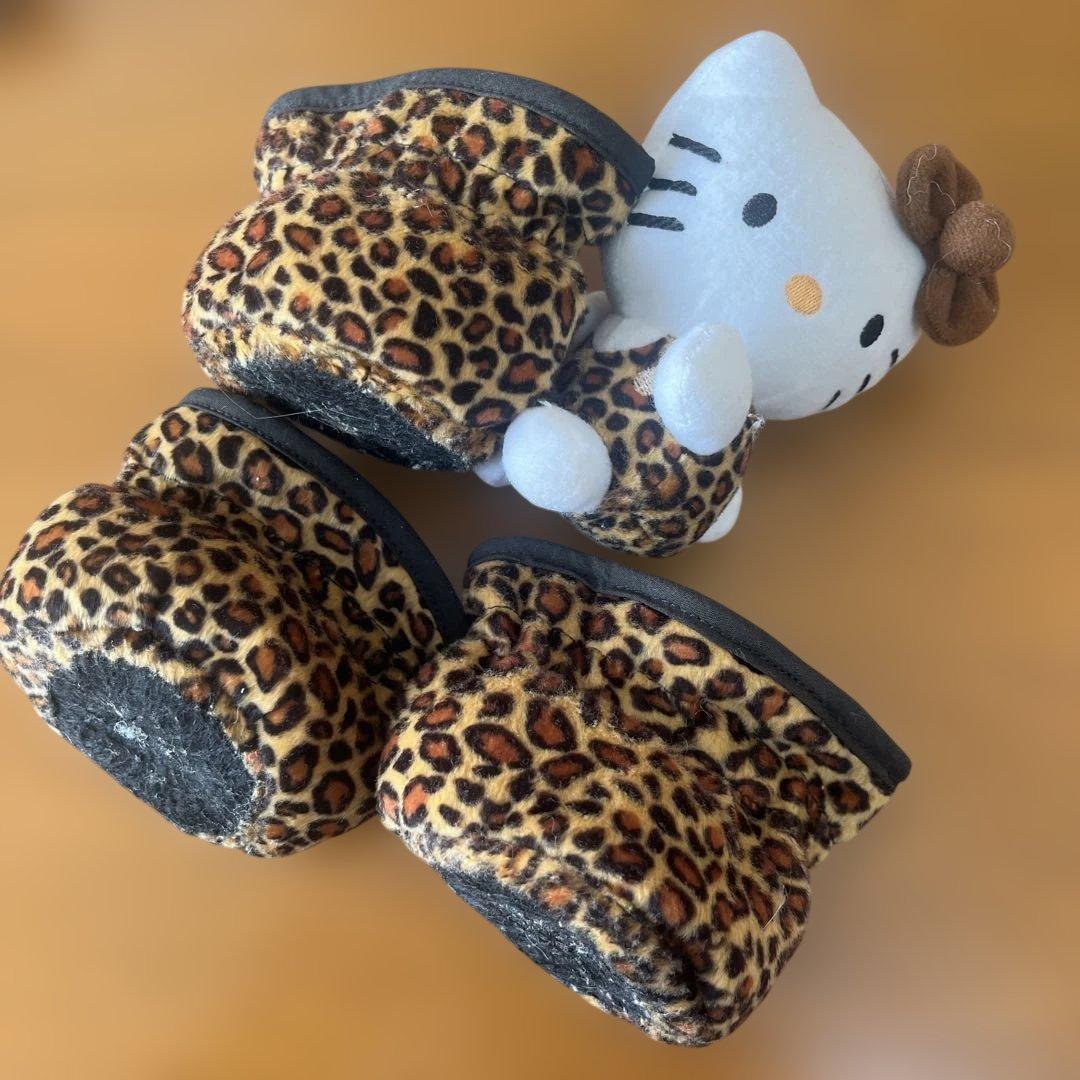 レア　ハローキティ　ヒョウ柄　脚カバー　椅子カバー　当時物