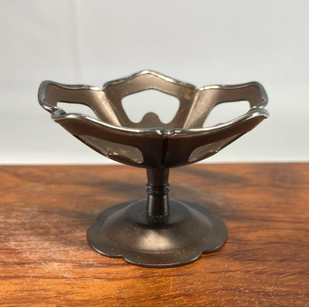 【茶道具】金谷五良三郎造　鐵突羽根蓋置（共箱）