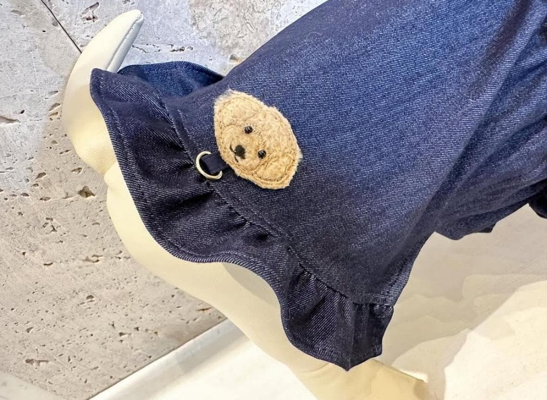 ★完売品★ DENIM ROSE ワッペンデニムフリルワンピース