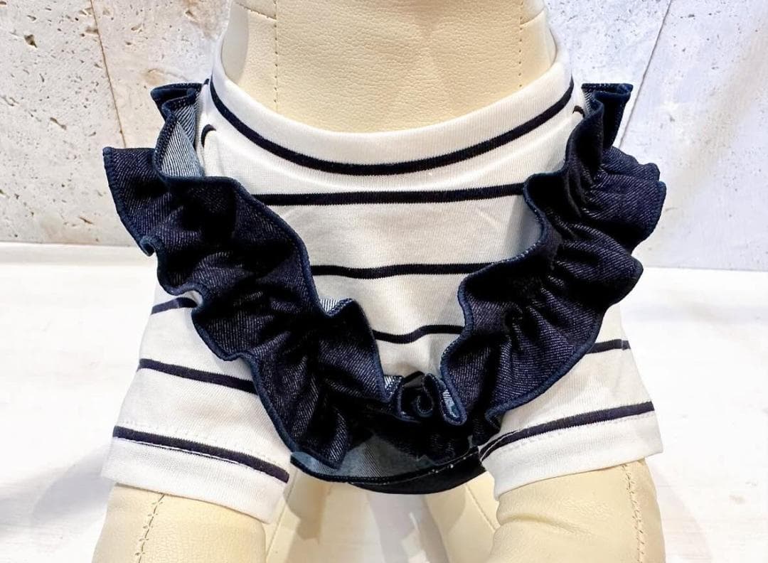 ★完売品★ DENIM ROSE ワッペンデニムフリルワンピース