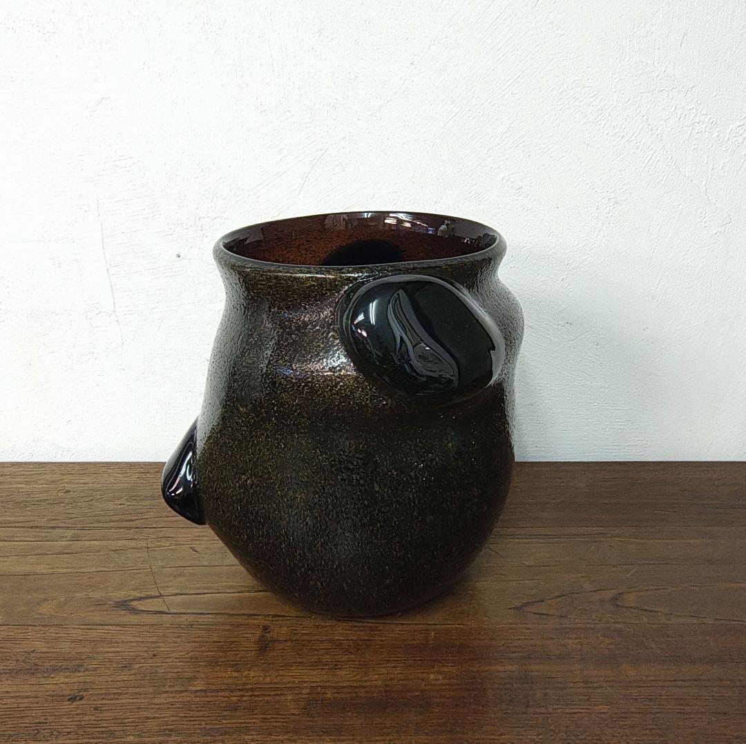 【稲嶺盛吉】泡ガラス 花器 ワインクーラー 大作