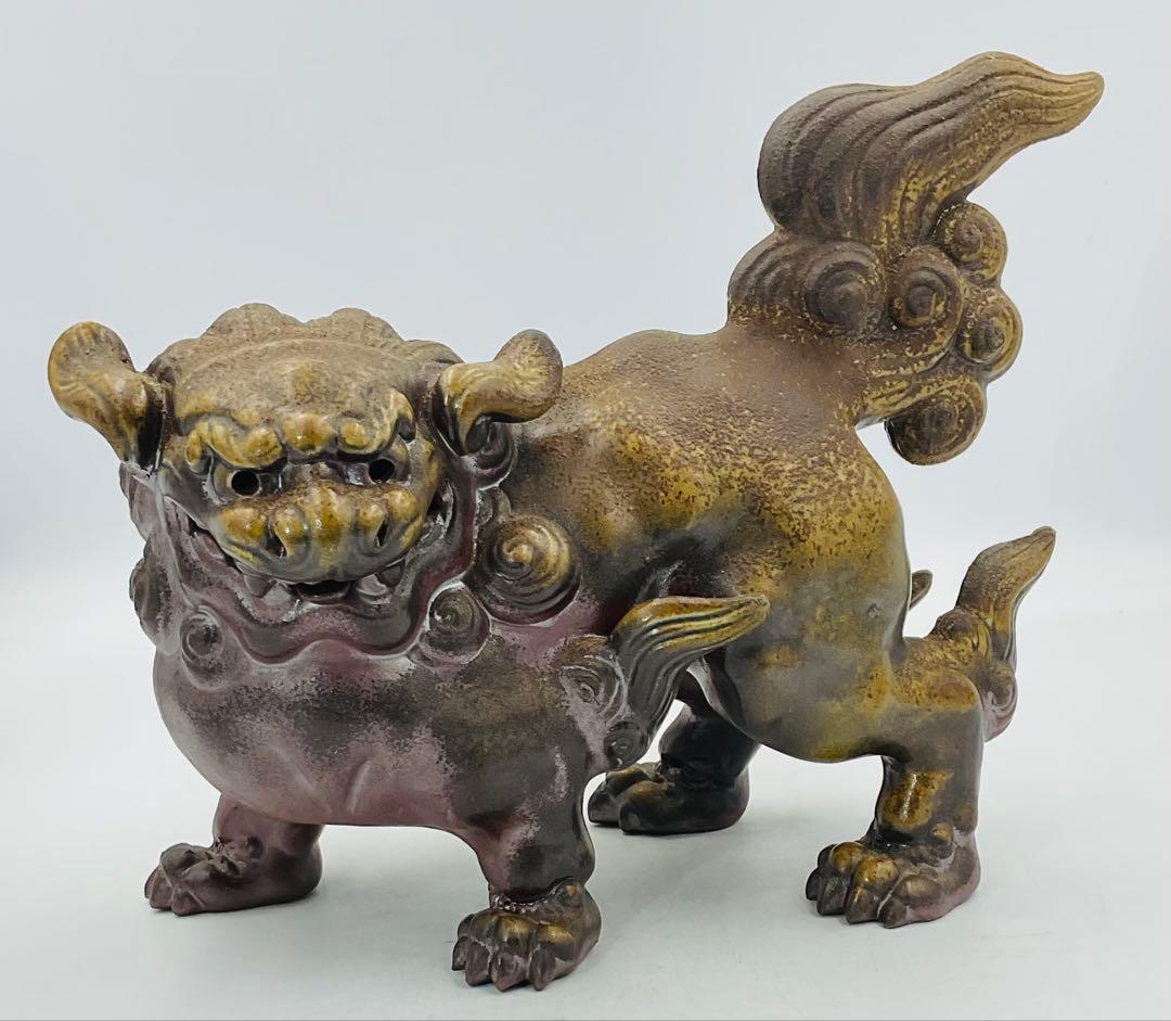 ★★ 大正生まれの名工　末石高仙先生　備前焼獅子置物　共箱【14】★★