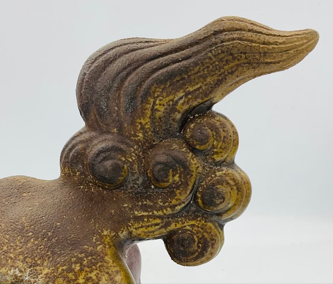 ★★ 大正生まれの名工　末石高仙先生　備前焼獅子置物　共箱【14】★★