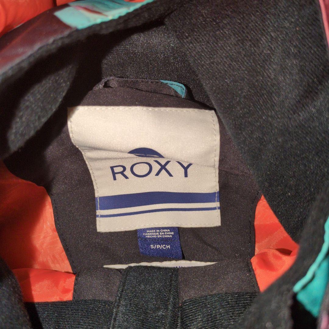 【美品】ROXY　スノボウェア　上下セット　Ｓ　総柄　ロゴ　パープル