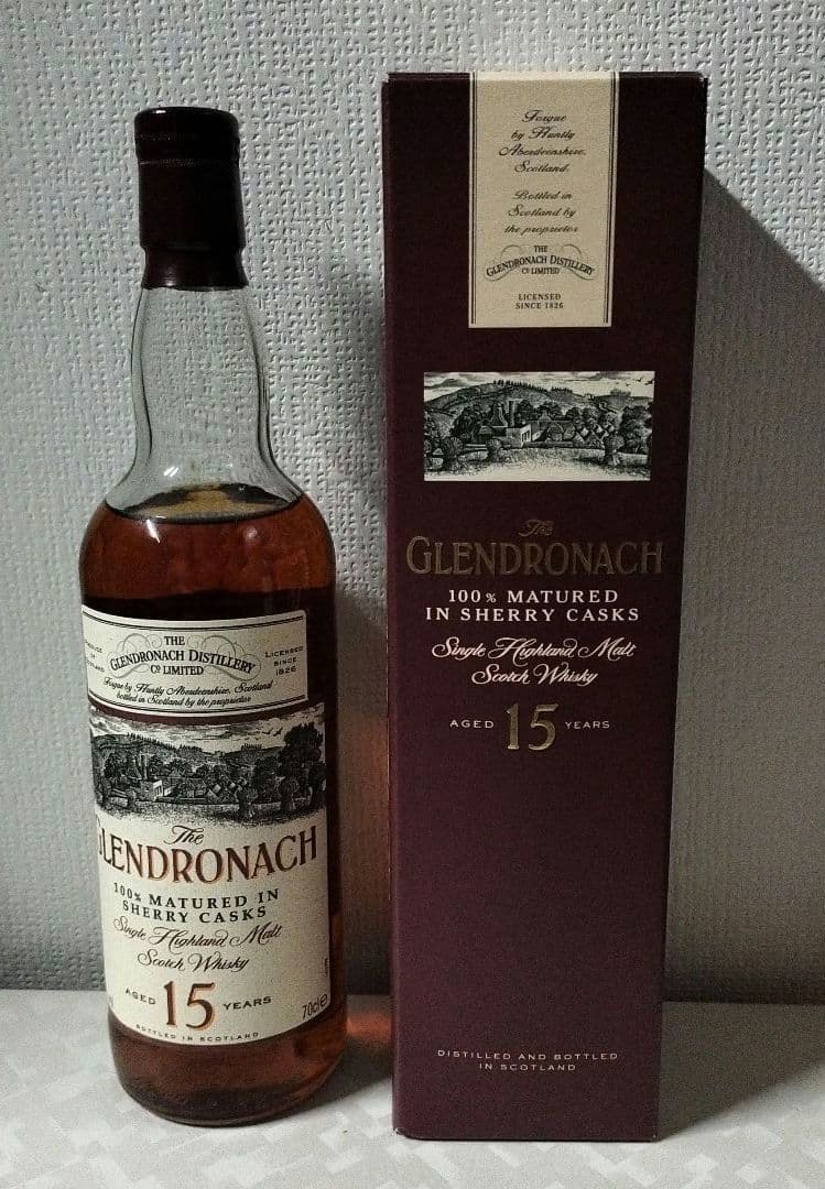 希少品未開栓古酒グレンドロナック15年 シェリー 旧ボトル 箱入り