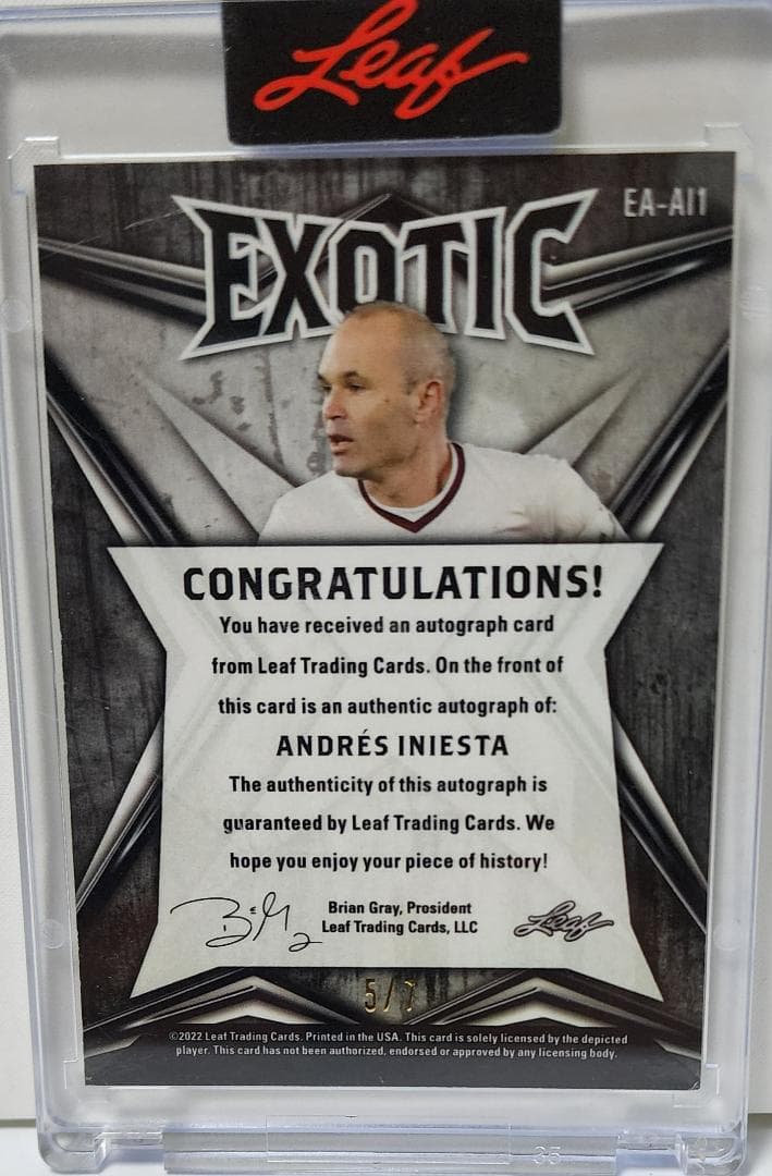 サッカー★アンドレス・イニエスタ 22 Leaf 7枚限定直筆サインカード