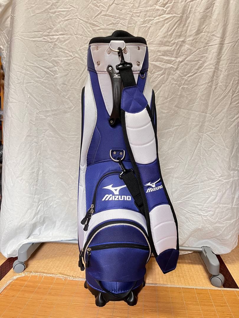【ほぼ未使用】MIZUNO ゴルフバッグ キャディバッグ ブルー×ホワイト