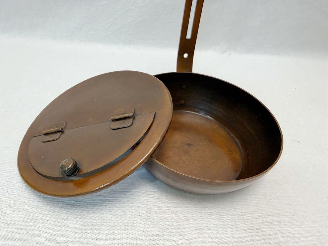 未使用 茶道具 銅製 手燭 燭台 蝋燭立て 夜咄 膳燭 紙箱