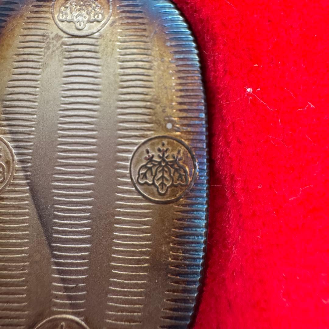 純銀小判 波模様  木箱付き 純銀製小判