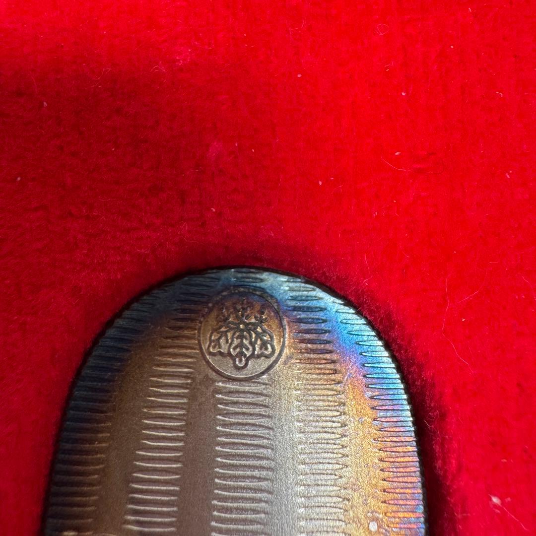 純銀小判 波模様  木箱付き 純銀製小判