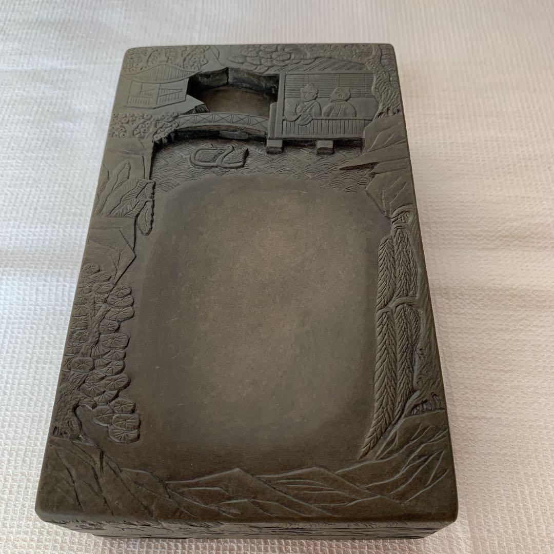 中国澄泥硯（ちょうでいけん）書道具　水墨画・仮名・細字・写経等に