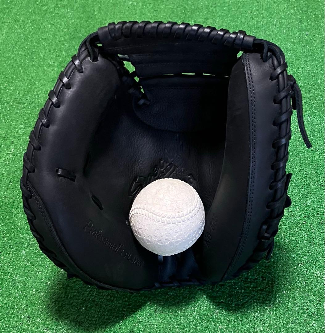 軟式野球 左投 キャッチャーミット ハイゴールド Hi-GOLD 捕手 大人 黒