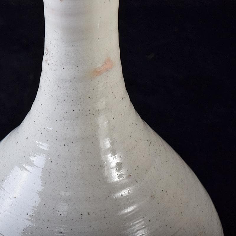 朝鮮美術　李朝　高麗白磁　染付　花文　碗口瓶　C　R8418