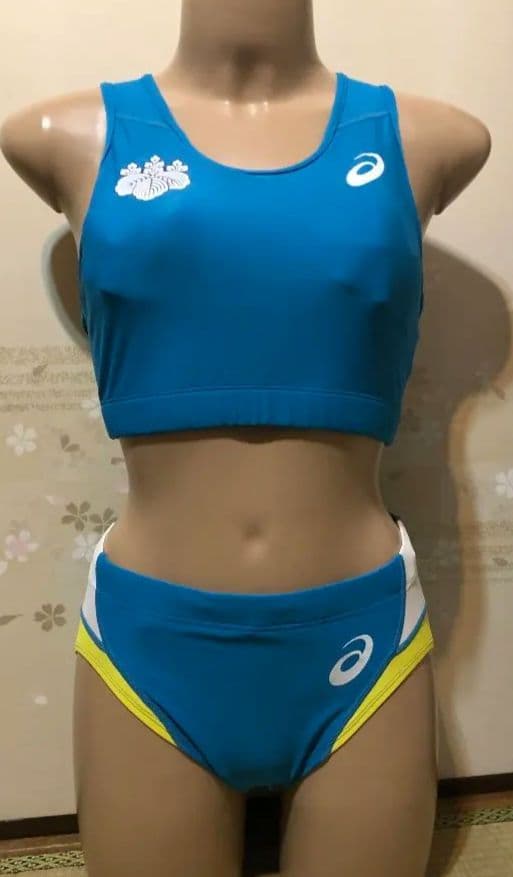 asics 筑●大学ロゴ入り 陸上 女子 Oサイズ レーシングショーツ ブルマ