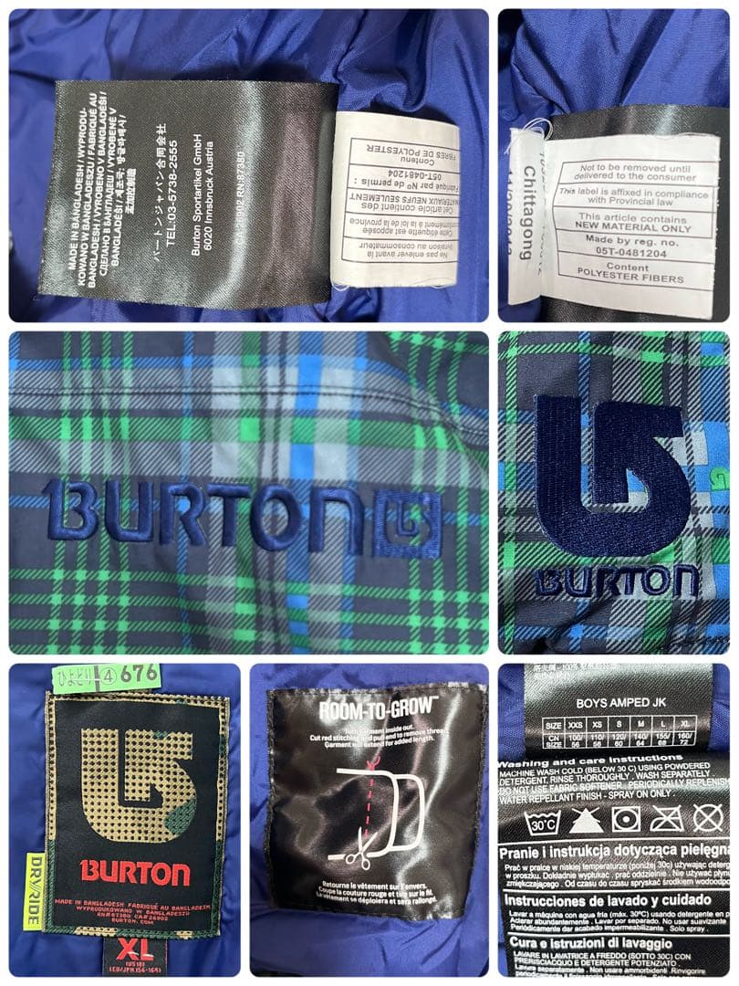 美品✨ Burtonバートン キッズXL160スノーウェア　グローブなし