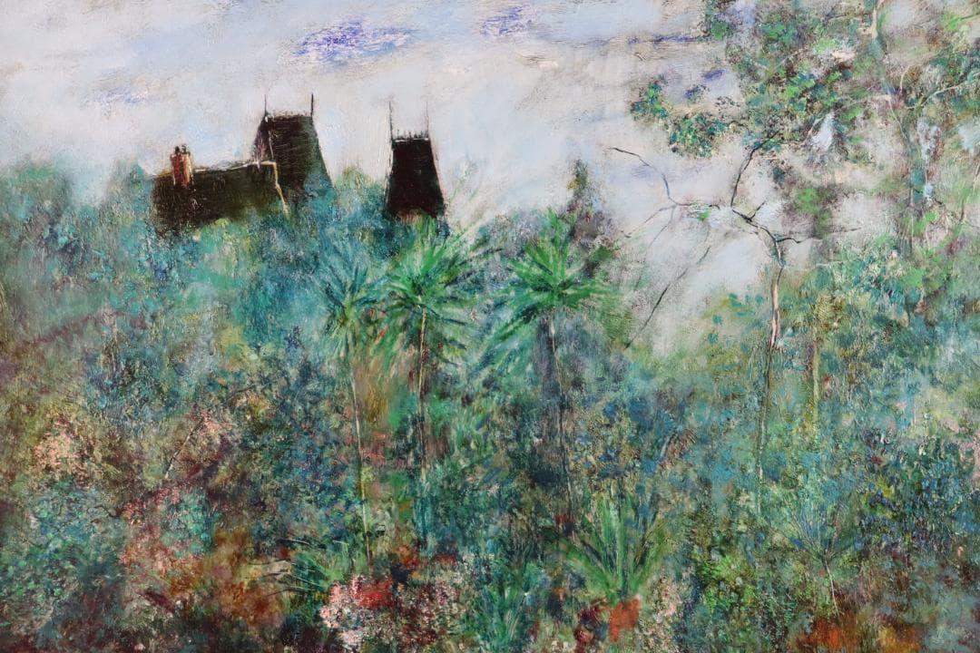 真作保証 ベルナール・ガントナー 「棕林」 油彩10号 タトウ箱付