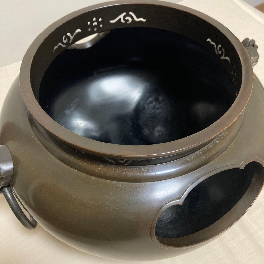 茶道具　金森紹栄　風炉　鬼面風炉　鋳物　工芸品