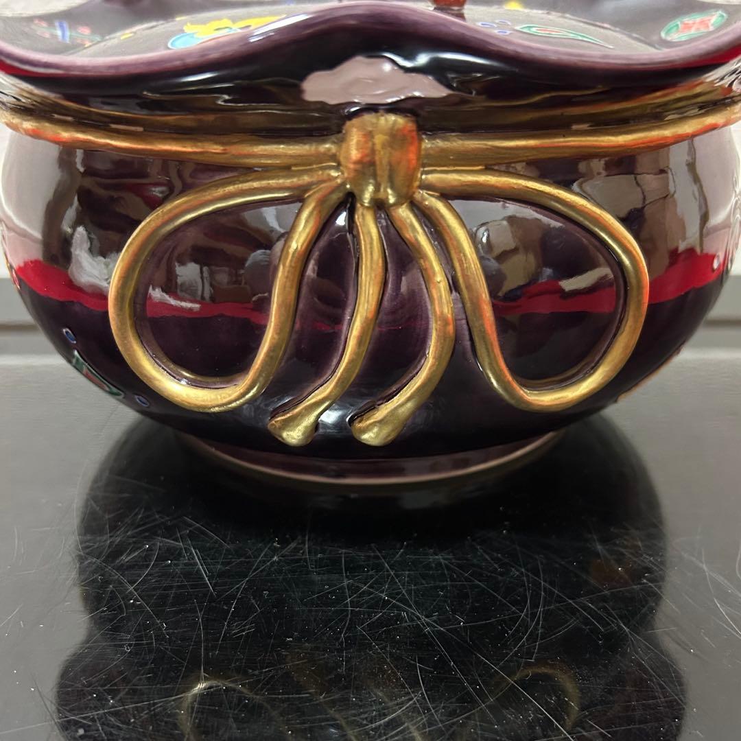 紫交趾宝尽砂金袋水指　茶道具懐石茶箱鵬雲斎坐忘斎淡々斎即中斎棗水指茶碗棗茶杓