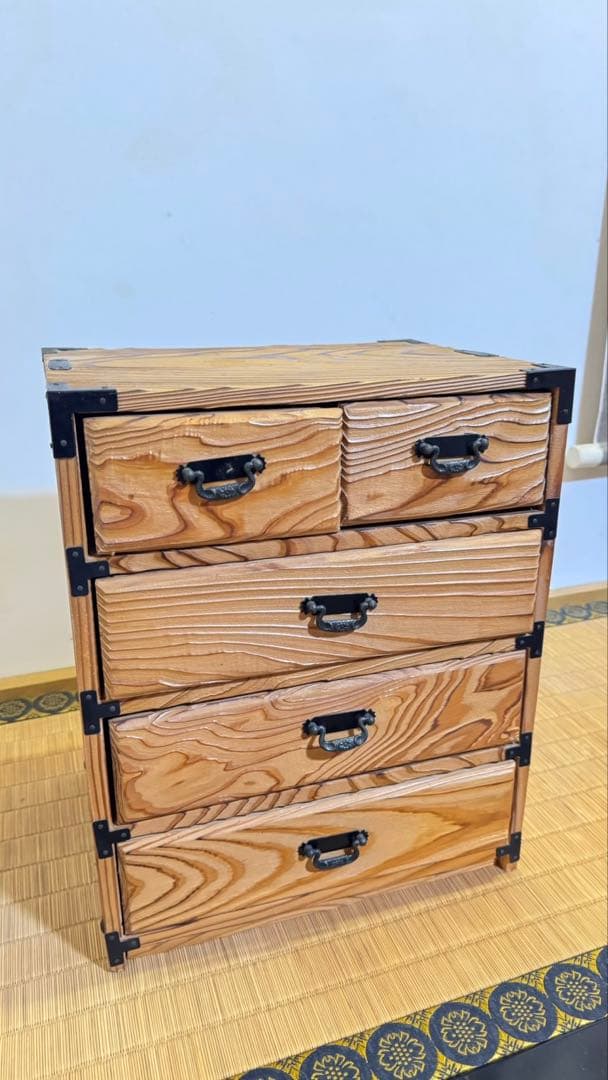 木製和風タンス 引き出し5つ