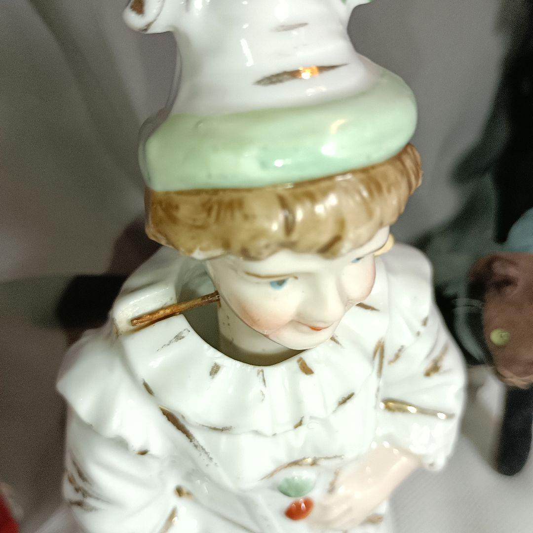 F3⭐アンティークドール　フィギュリン　ノッディングドール　ハーレクイン衣装⭐