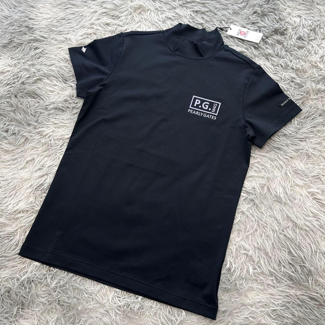 新品　パーリーゲイツ　モックネック　半袖シャツ　カットソー　ネイビー　サイズ0