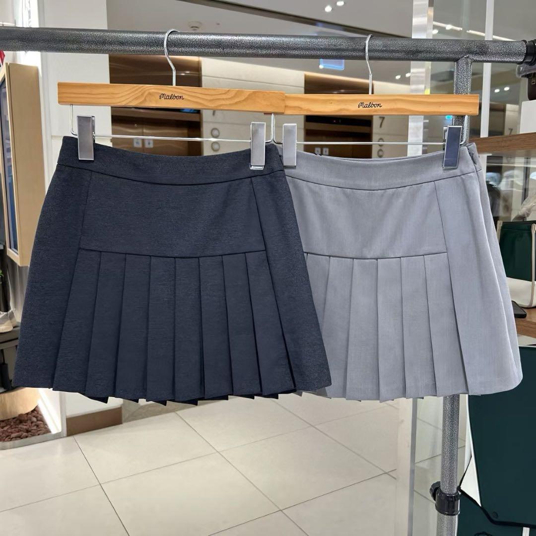 Malbon マルボンゴルフ レディース プリーツスカート グレー サイズS
