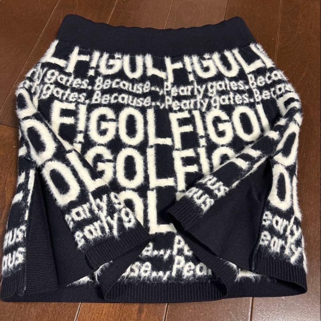 パーリーゲイツ GOLF柄ジャガード織スカートサイズ1