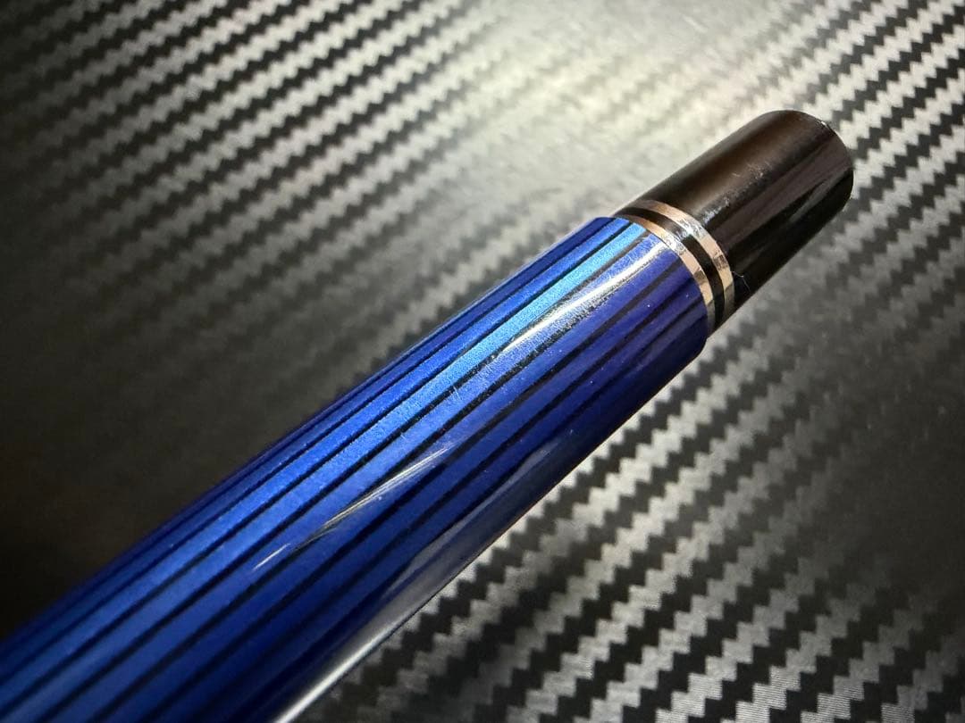 美品 ペリカン スーベレーン M405 青縞 シルバートリム F 細字 万年筆