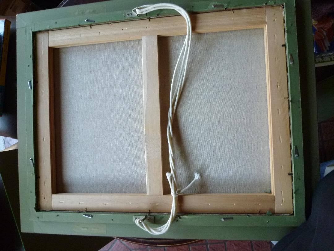 油彩肉筆絵画　作者不明　表にサイン