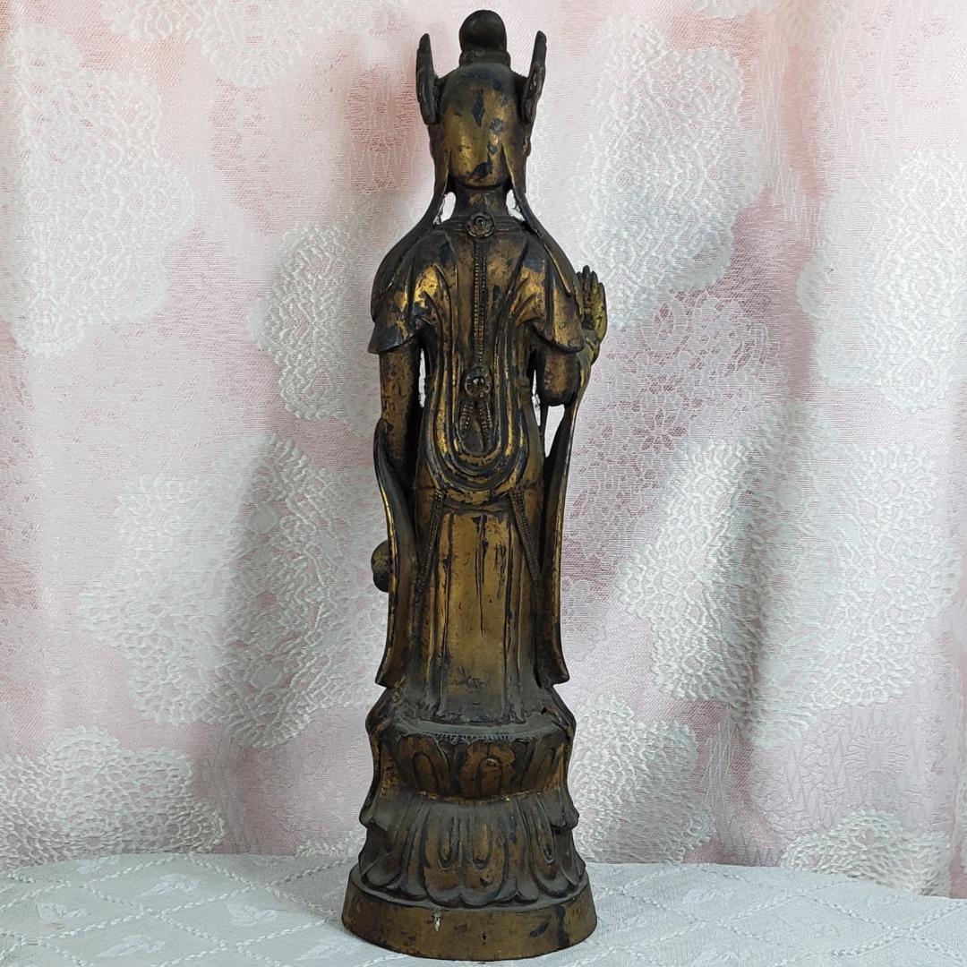 【百済仏】◆百済金銅観音菩薩立像 高:37cm 仏像◆検）高麗仏 新羅仏 白鳳仏