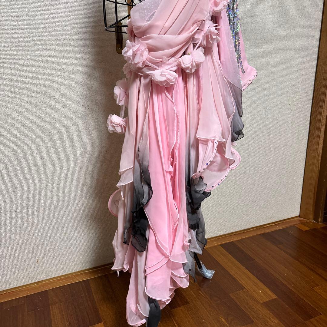 社交ダンスドレス ピンクと黒のグラデーション