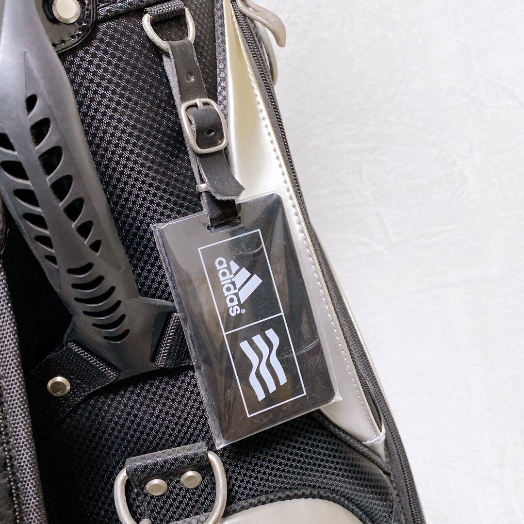 adidas アディダス　キャディバッグ　ブラック　黒　9型　ネームプレート付き