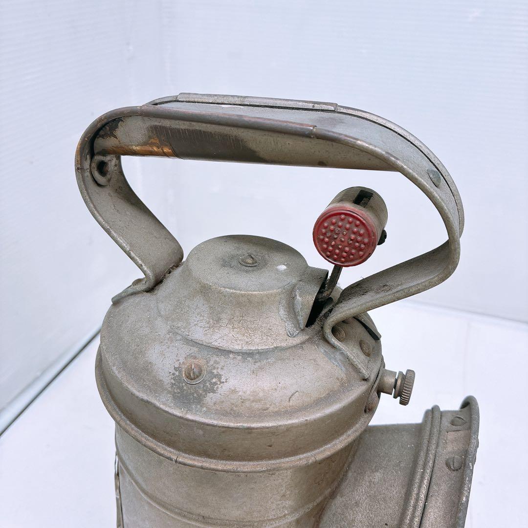 古い 鉄道用 カンテラ 合図灯 ランタン 金属製 レンズ付き 手持ち式 照明