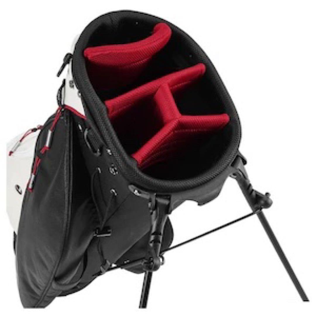 スタンド付 キャディバッグ フード付 ブラックレッドNIKE 軽量 ナイキ 赤黒