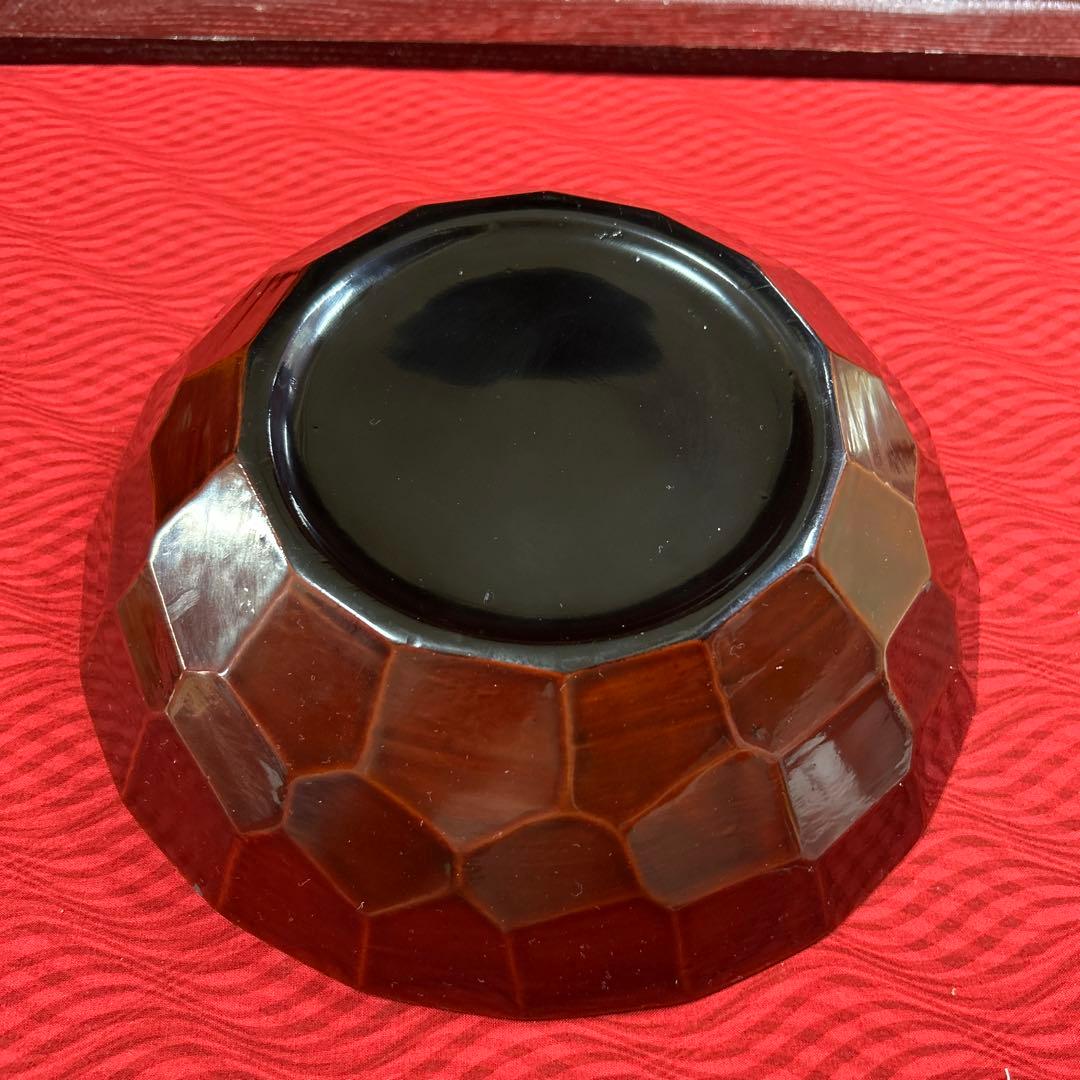 036 會津塗　塗師　渡部喜三郎 本漆 鉢&銘々皿　菓子皿 6点セット