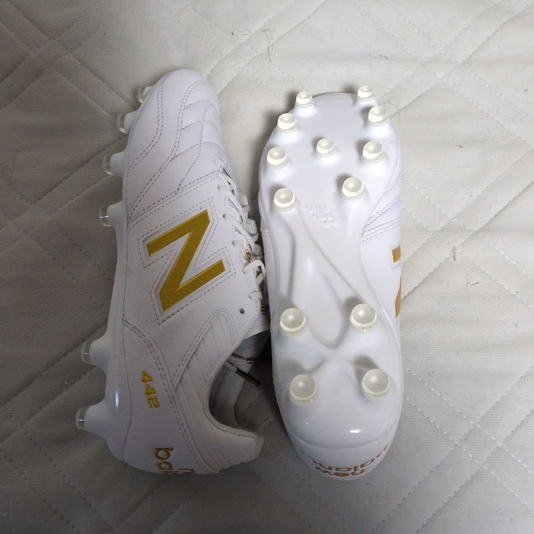 New Balance 442 スパイクシューズ ホワイト/ゴールド