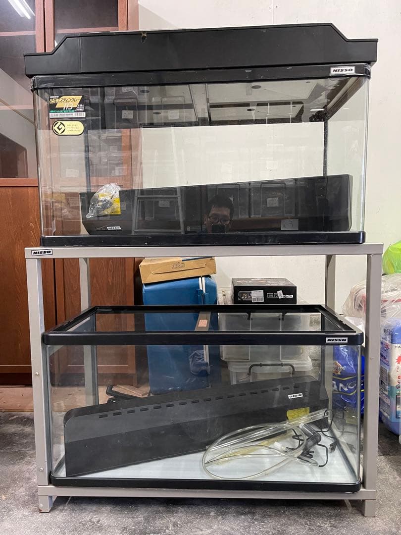 ガラス水槽セット 90cm✖️2 フレーム付き