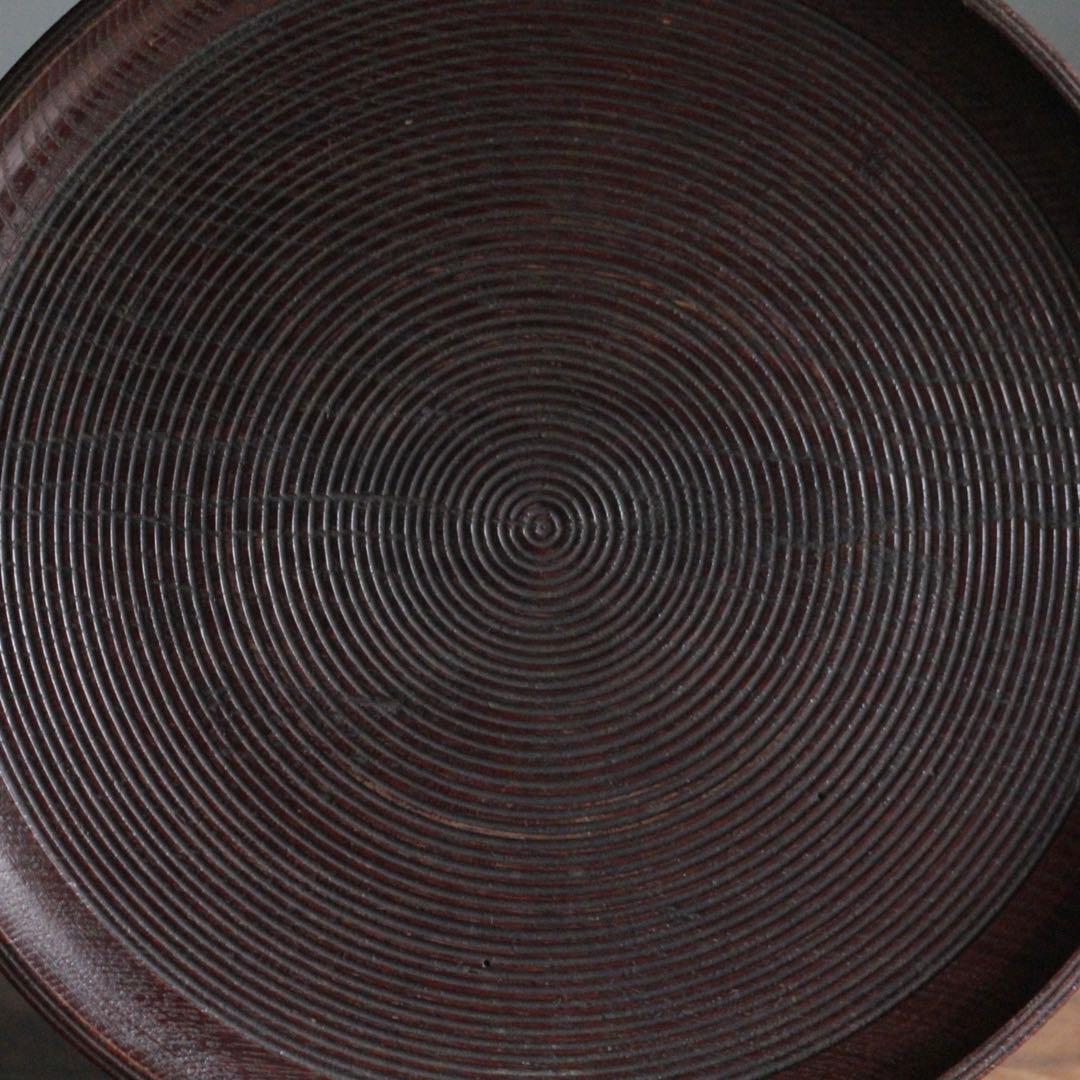 千筋 独楽文 盆 古道具 アンティーク 千筋段文 酒器盆