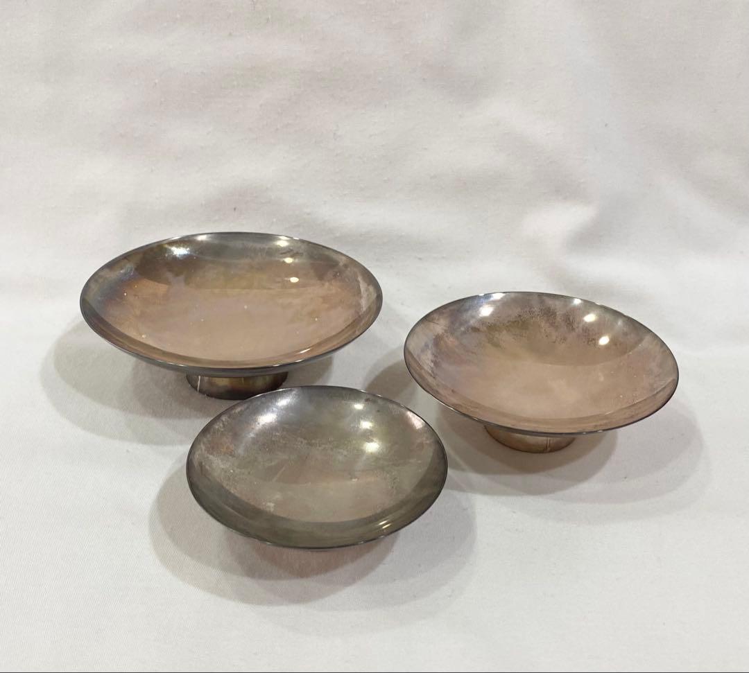 レトロな純銀製の三重杯　(刻印　純銀) 202g