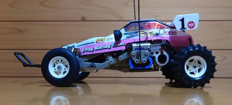 タミヤXBマイティフロッグ前後LEDライト付プロポ付き塗装済み完成品未使用品