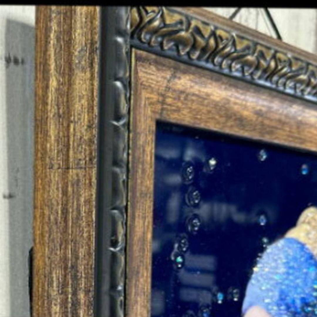 輸入雑貨　天然石　『真珠の耳飾りの少女』クリスタルアート』　水晶絵　宝石アート